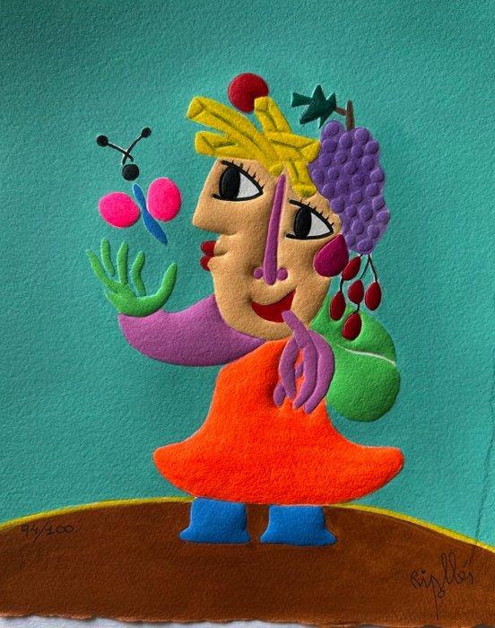 Juan García Ripollés (1932) - Chica con frutas, Antiek en Kunst, Antiek | Overige Antiek