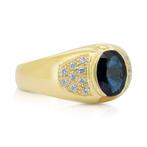 Ring - 14 karaat Geel goud - 2.77ct. tw. Saffier - Diamant, Nieuw