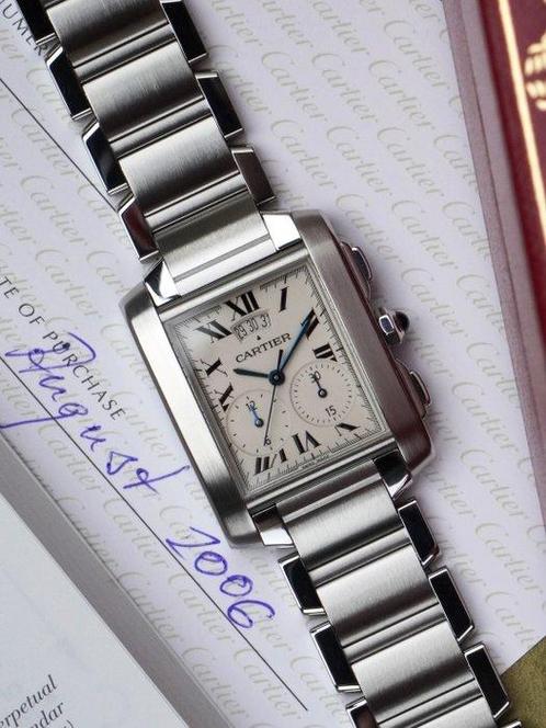 Cartier - Tank Française Chronoflex - 2653 - Unisex -, Sieraden, Tassen en Uiterlijk, Horloges | Heren