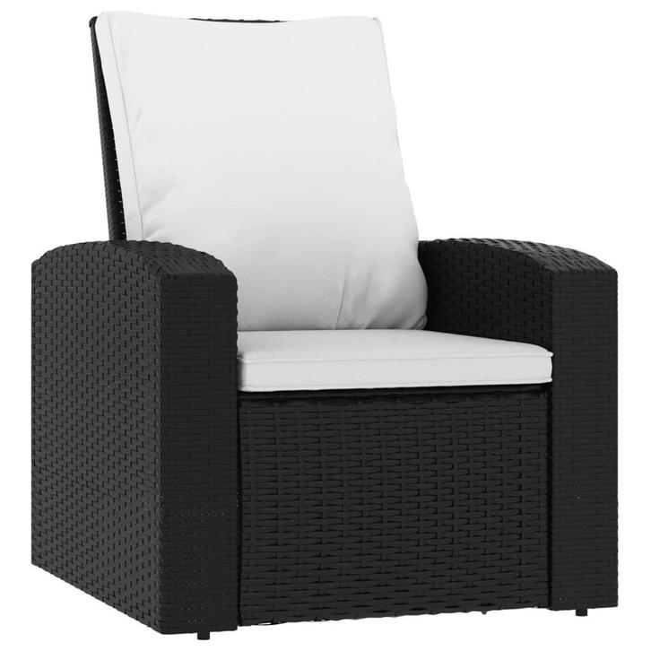 Relaxstoel verstelbaar poly rattan | tweedekansje | 46%, Huis en Inrichting, Stoelen, Zwart, Nieuw, Ophalen of Verzenden