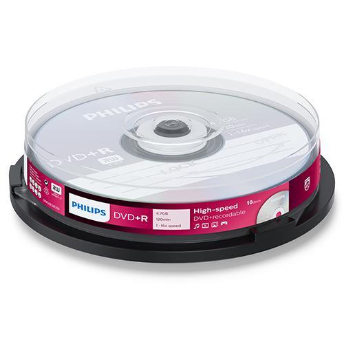 Philips | DVD+R | 4.7 GB | Cakebox | 10 Stuks, Computers en Software, Beschrijfbare discs, Nieuw, Verzenden