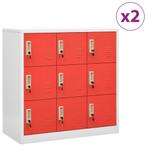 vidaXL Lockerkasten 2 st 90x45x92,5 cm staal lichtgrijs en, Huis en Inrichting, Kasten | Lockerkasten, Verzenden, Nieuw