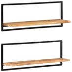 vidaXL Wandschappen 2 st 100x24x35 cm massief acaciahout en, Verzenden, Nieuw