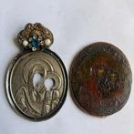 Icoon - Moeder Gods van Kazan - Hout, Zilver, Antiek en Kunst