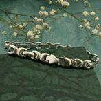 Zilveren fantasie schakel armband | 19 cm (zilveren armband), Gebruikt, Ophalen of Verzenden, Zilver, Overige kleuren