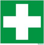 Sticker groen-wit kruis voor verbandkoffer, Verzenden