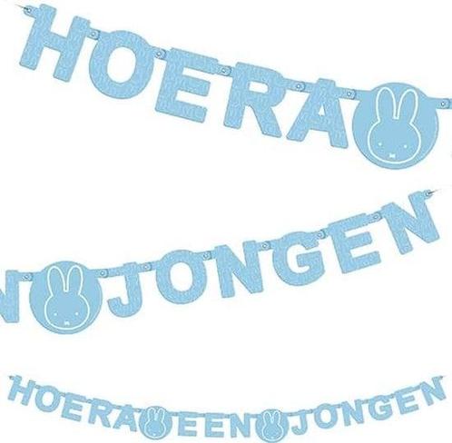 Letterslinger Nijntje blauw hoera een jongen, Hobby en Vrije tijd, Feestartikelen, Ophalen of Verzenden
