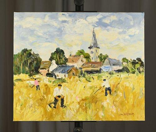 Jean Levasseur (1935-2024) - Fauchage en Juin, Antiek en Kunst, Kunst | Schilderijen | Klassiek