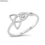 Zilveren keltische love knot ring moeder dochter rhodium, Verzenden, Nieuw, Zilver