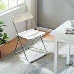 Klapstoel set van 2 Pornainen 74x46x47 cm wit [en.casa], Huis en Inrichting, Stoelen, Verzenden, Nieuw