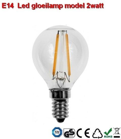 E14 LED filament bol design 2w Warmwit, Huis en Inrichting, Lampen | Overige, Verzenden