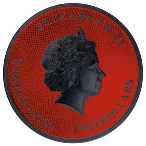 Tokelau. 2 Dollars 2022 1oz Tokelau Hibernia Black Platinum, Postzegels en Munten, Munten | Europa | Niet-Euromunten