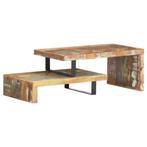 vidaXL 2-delige Salontafelset massief gerecycled hout, Verzenden, Nieuw, 50 tot 100 cm, Minder dan 50 cm