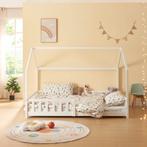 Kinderbed Hesel huisbed met uitvalbeveiliging 120x200 cm wit, Kinderen en Baby's, Kinderkamer | Bedden, Verzenden, Nieuw