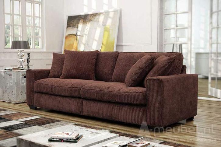 Bankstel Venlo - rechte banken - Bruin, Huis en Inrichting, Banken | Bankstellen, Nieuw, Stof