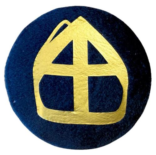 Baretspeld / button Mijter blauw, Diversen, Sinterklaas, Nieuw, Ophalen of Verzenden