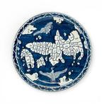 Antieke Imari – Blauwe en Witte Kaartbord – Edo- of