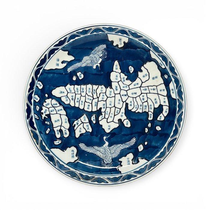 Antieke Imari – Blauwe en Witte Kaartbord – Edo- of, Antiek en Kunst, Antiek | Overige Antiek