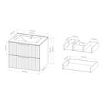 Wastafelonderkast met wastafel Veppenssan 61x47x52 cm eikenk, Huis en Inrichting, Verzenden, Nieuw