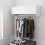 vidaXL Kledingkast 100x32,5x35 cm bewerkt hout hoogglans wit, Huis en Inrichting, Kasten | Kledingkasten, Verzenden, Nieuw