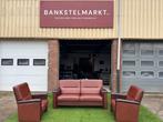 Bankstel SENIOREN Mecam bruin leer 2,5 zit bank +2 fauteuils, Huis en Inrichting, Banken | Bankstellen, Design, Rechte bank, Vierpersoons of meer