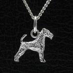 Zilveren Irish terrier met staart ketting hanger - klein, Verzenden, Nieuw