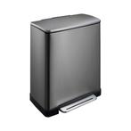 EKO E-Cube recycling pedaalemmer 28+18 ltr - Black steel, Huis en Inrichting, Woonaccessoires | Prullenbakken, Verzenden, Nieuw