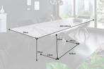 Uitschuifbare eettafel EUPHORIA 180-220-260cm marmer wit, Ophalen of Verzenden, Nieuw