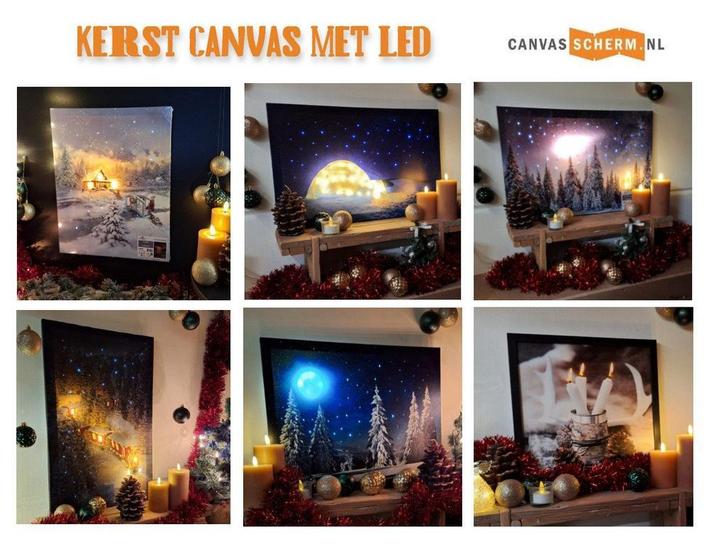 Kerst Canvas Schilderij met LED verlichting - NIEUW, Diversen, Kerst, Nieuw, Verzenden