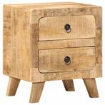 vidaXL Nachtkastje 40x32x46 cm massief ruw mangohout, Verzenden, Nieuw, Hout