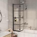 vidaXL Douchewand inklapbaar 80x140 cm zwart, Doe-het-zelf en Verbouw, Sanitair, Verzenden, Nieuw