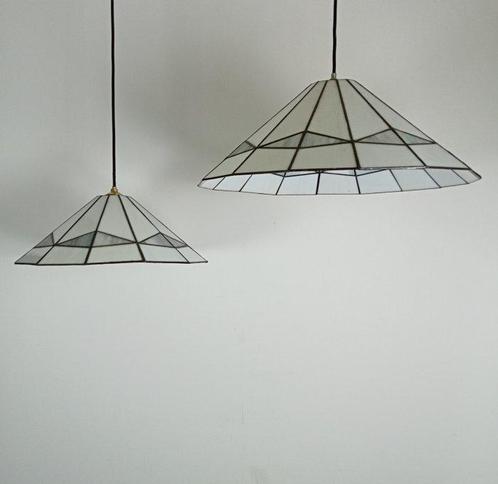 Plafondlamp (2) - Glas-in-lood - Tiffany-stijl, Antiek en Kunst, Curiosa en Brocante