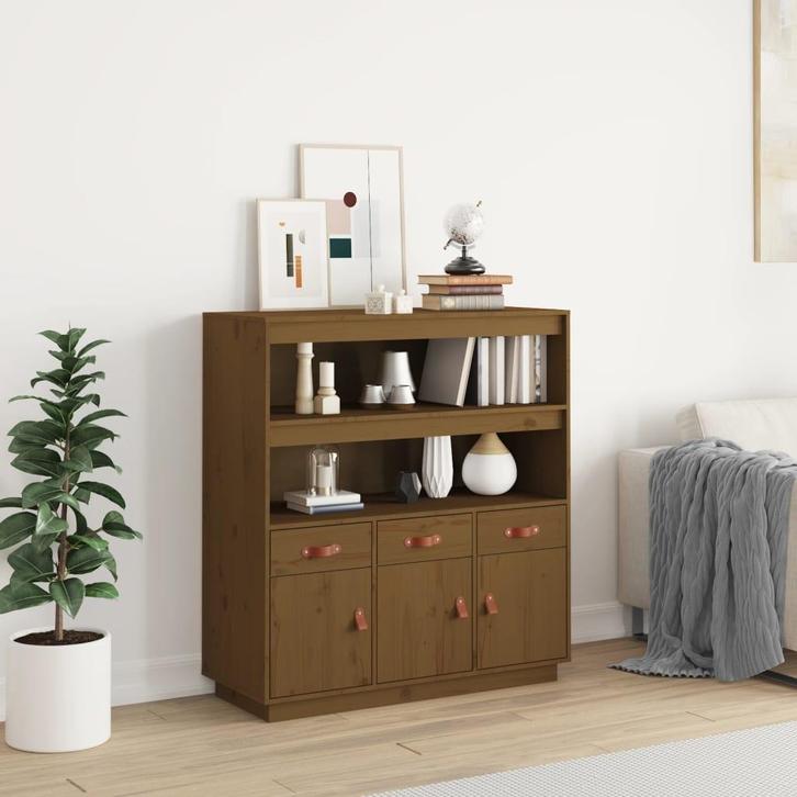 vidaXL buffetkast 100x40x108,5 cm massief grenenhout, Huis en Inrichting, Kasten | Buffetkasten, 25 tot 50 cm, Nieuw, Grenenhout