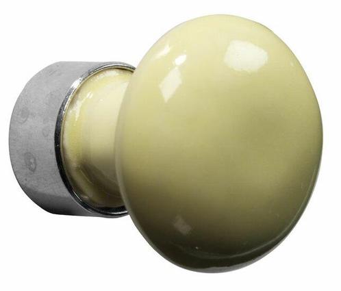 Meubelknop Paddenstoel porselein 30mm glans nikkel/citroen, Doe-het-zelf en Verbouw, Hang- en Sluitwerk, Nieuw, Ophalen of Verzenden