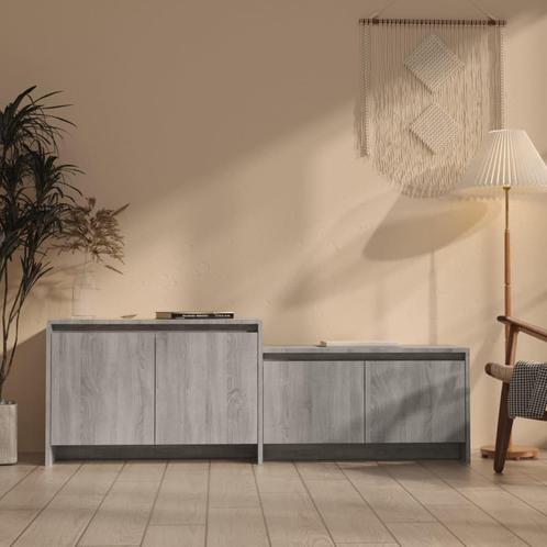 vidaXL Tv-meubel 146,5x35x50 cm bewerkt hout grijs sonoma, Huis en Inrichting, Kasten | Televisiemeubels, 25 tot 50 cm, Nieuw