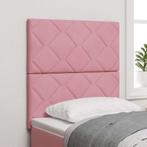 vidaXL Hoofdbord Wandgemonteerd Geometrisch Roze 80 cm, Huis en Inrichting, Verzenden, Nieuw, Stof