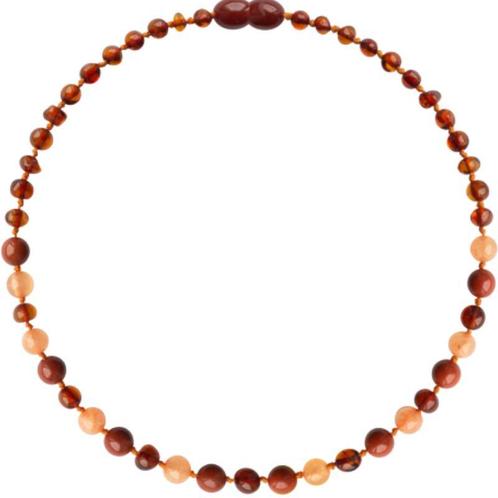 Barnsteen kinderketting - cognac-aventurijn-jaspis (38 cm), Sieraden, Tassen en Uiterlijk, Armbanden
