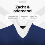 2dekans | Milanoro - Herenpullover met overhemdkraag - Blauw, Kleding | Heren, Overige Herenkleding, Ophalen of Verzenden, Zo goed als nieuw