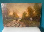 H.J. ten Cate (1867-1955) - Landweg met figuur en paard en, Antiek en Kunst