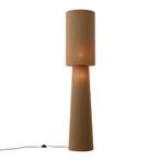 Japandi vloerlamp bruin teddy stof 2-lichts - Trompet, Huis en Inrichting, Lampen | Vloerlampen, Nieuw, Overige materialen, Japandi