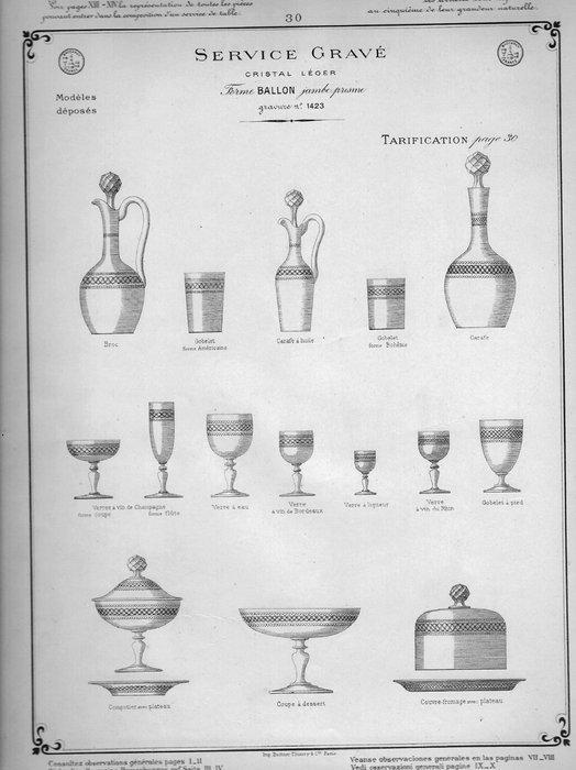Baccarat - Dienblad - gravure 1423 - Kristal, Antiek en Kunst, Antiek | Glas en Kristal
