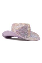 Cowboyhoed Lila Strass Steentjes Cowgirl Western Hoed Paars, Ophalen of Verzenden, Nieuw, Carnaval