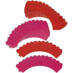Wilton Cupcake Wraps Glitter Rood en Roze 24st.**, Hobby en Vrije tijd, Verzenden, Nieuw