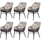Chianti dining tuinstoel grijs rope set van 6, Tuin en Terras, Tuinstoelen, Ophalen of Verzenden, Nieuw, Aluminium
