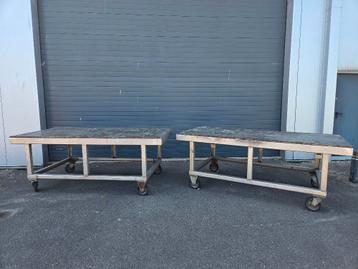 WERKTAFEL | 2x | RVS onderframe beschikbaar voor biedingen