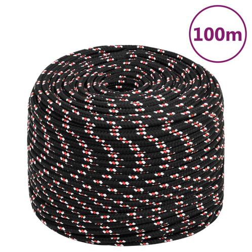 vidaXL Boot touw 10 mm 100 m polypropyleen zwart, Doe-het-zelf en Verbouw, IJzerwaren en Bevestigingsmiddelen, Nieuw, Verzenden