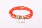 Armband - 14 karaat Geel goud Koraal - Sardinian 3-rij Mid, Sieraden, Tassen en Uiterlijk, Armbanden, Nieuw