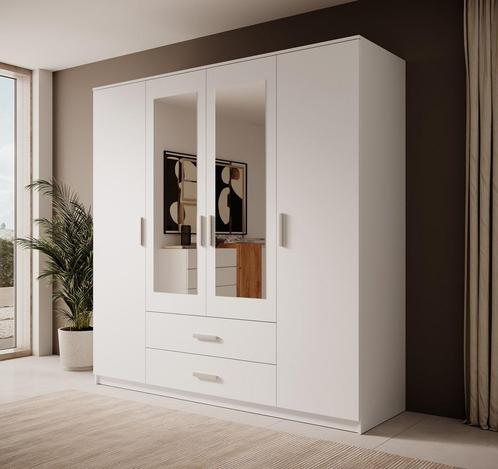 Meubella Kledingkast Tyko 200 met spiegel en lades, Huis en Inrichting, Kasten | Vitrinekasten, 50 tot 75 cm, Nieuw, 200 cm of meer