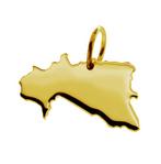 Gouden Landkaart Burkina Faso ketting hanger, Verzenden, Nieuw