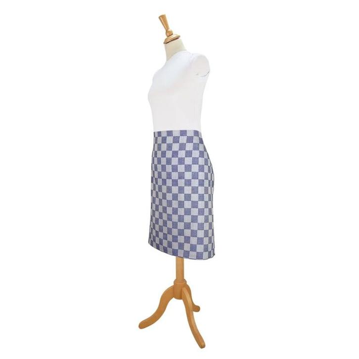 Schort Sloof Blauw en Wit Geblokt 60x70cm 100% Katoen - Treb, Huis en Inrichting, Keuken | Textiel, Schort, Overige kleuren, Nieuw